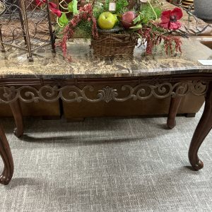 Marble Top Wood Iron Sofa Table