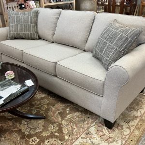 Beige Rolled Arm Sofa