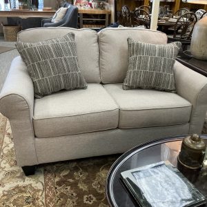 Beige Rolled Arm Loveseat