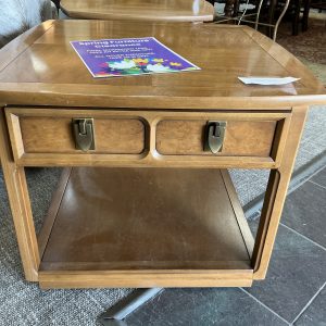 MCM Square End Table with Shelf