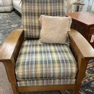 Flexsteel Blue Plaid Mission Chair